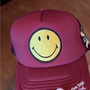 Smiley maroon hat